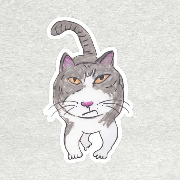 Fun Cranky Cat Friend Doodle by Tshirtfort